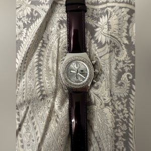 AUTHENTIC PREOWNED Techno Marine watch with diamond bezel. Battery required